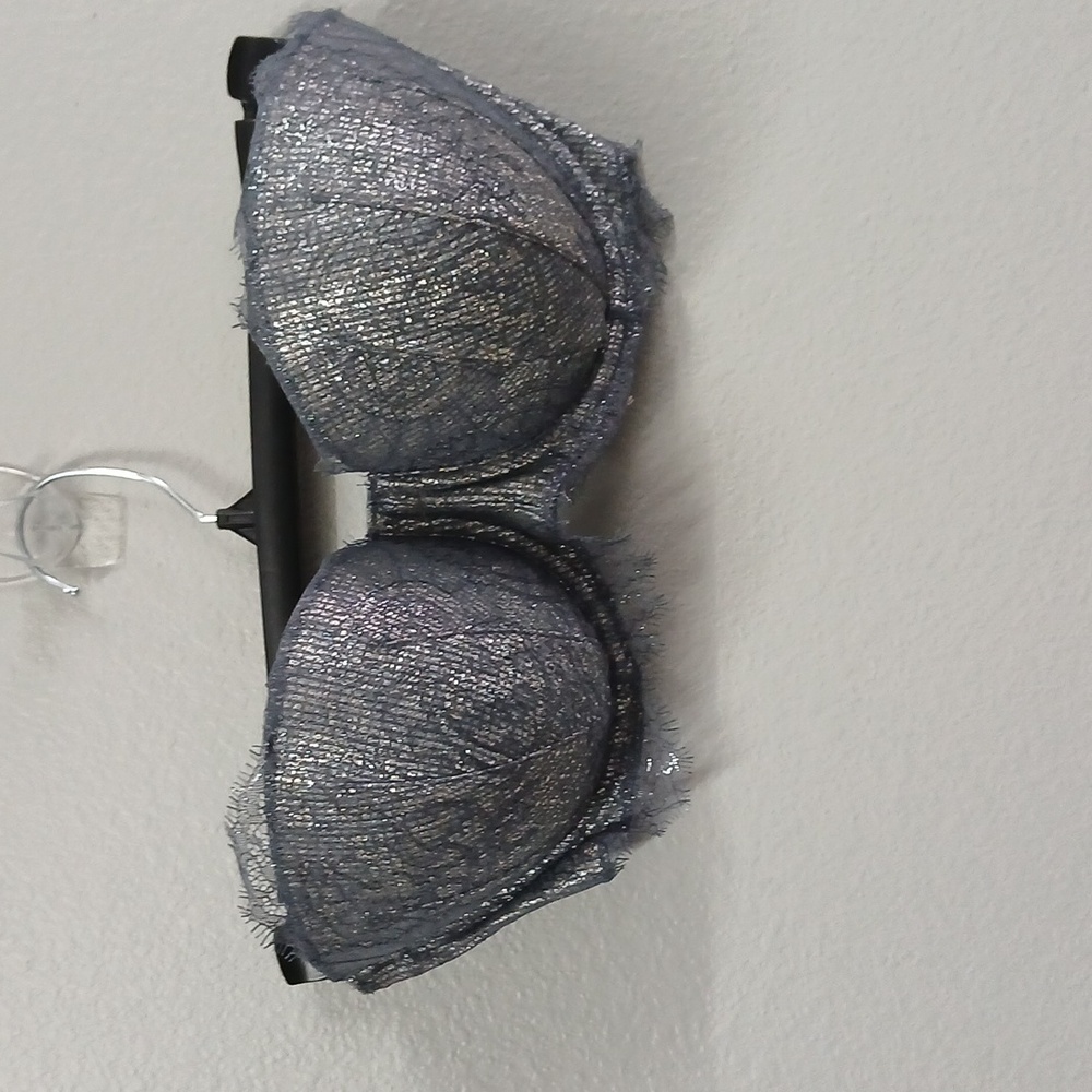 Victoria's Secret Dream Angel 32DDD Lace Strapless Bra Nwt Gray Blue Sparkle